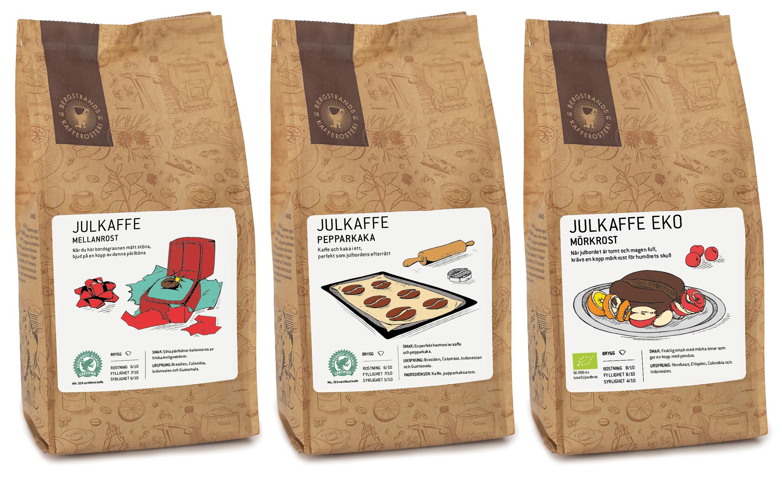 3 pack julkaffe bergstrands